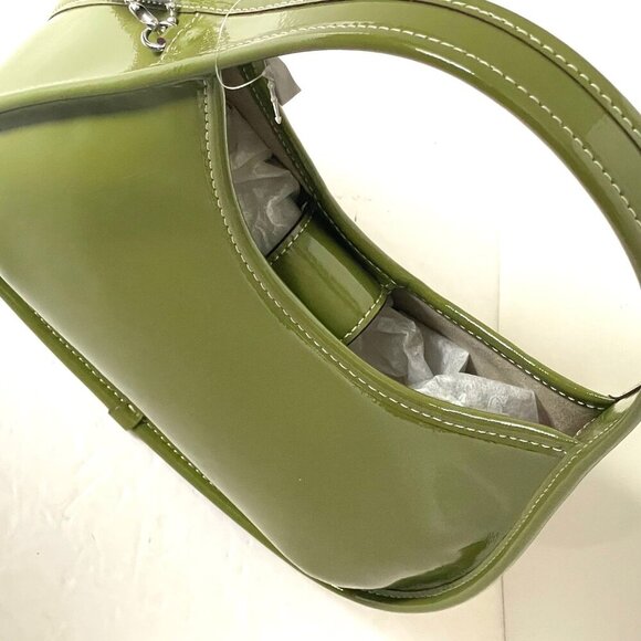 Coach Ergo Bag Crinkle Patent Shoulder Bag Coachtopia Leather Olive CQ003 Green - Picture 10 of 11